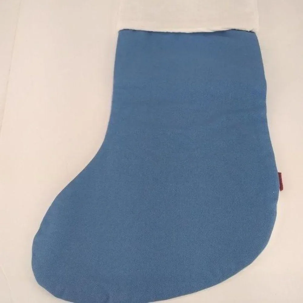Abominable Snowman Monster Christmas‎ Stocking Blue White